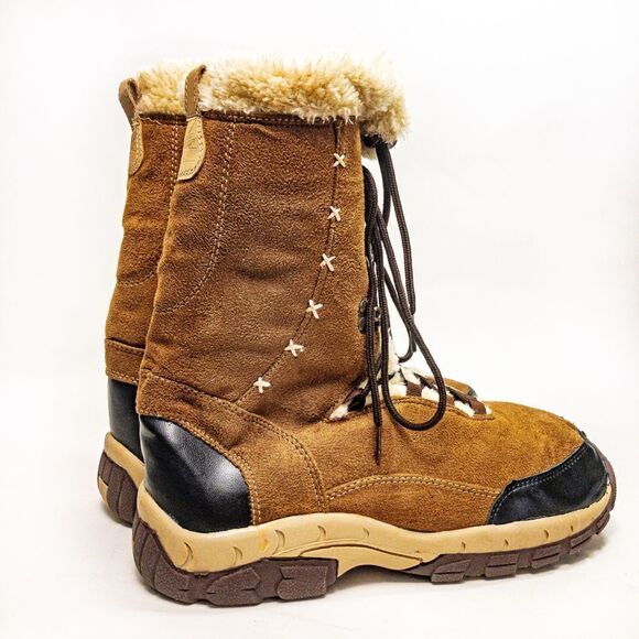 Itasca Faux Suede Winter Lace Up Boots Sz 10 - Picture 3 of 12